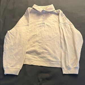 Cream Long Sleeve Polo Shirt Sweatshirt